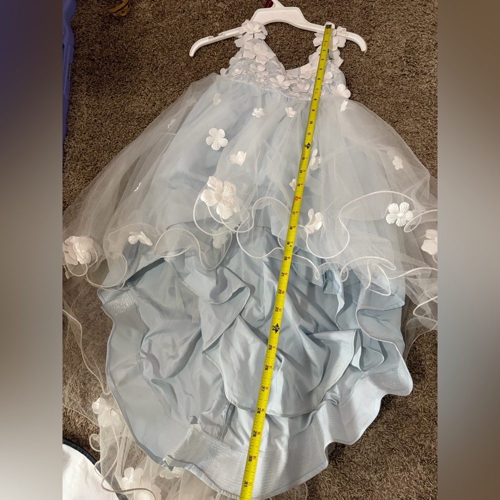 Azazie Celia Mist A-Line Lace Tulle Formal Dress Size 3 - Picture 9 of 9